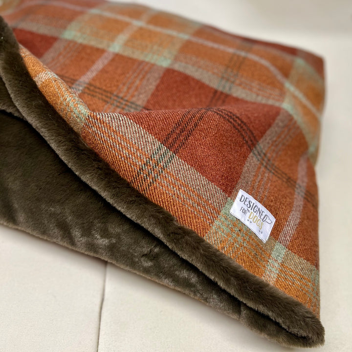 Warm Spice Tartan Doggy Den Bed