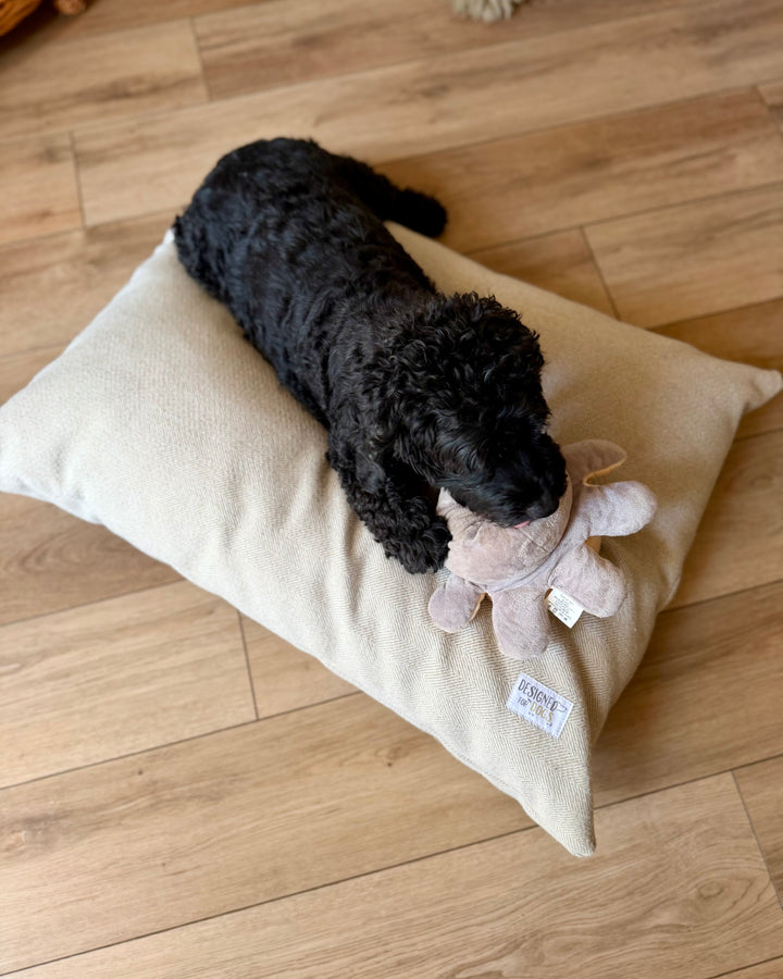 Latte Tweed Pillow Dog Beds