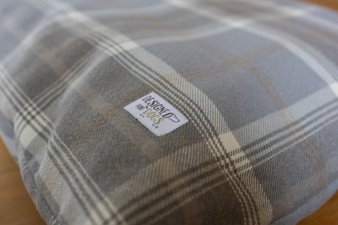 Tartan Pillow Dog Beds - Grey, Farmhouse & Hunter
