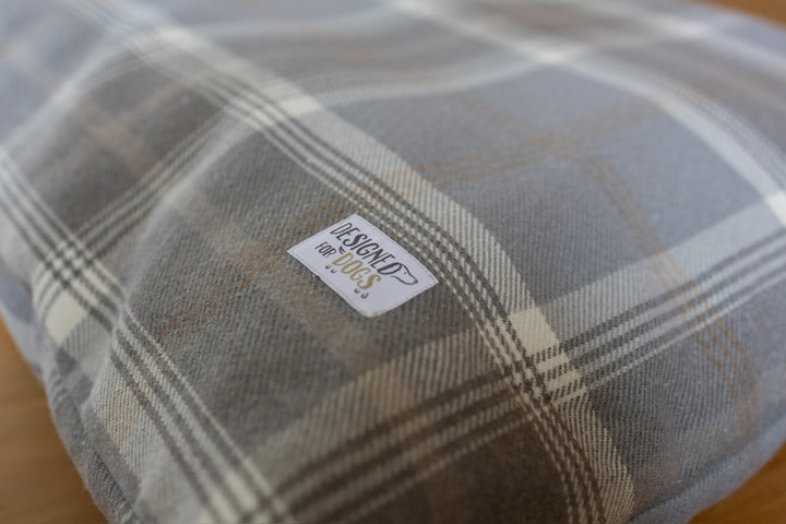 Tartan Pillow Dog Beds - Grey, Farmhouse & Hunter