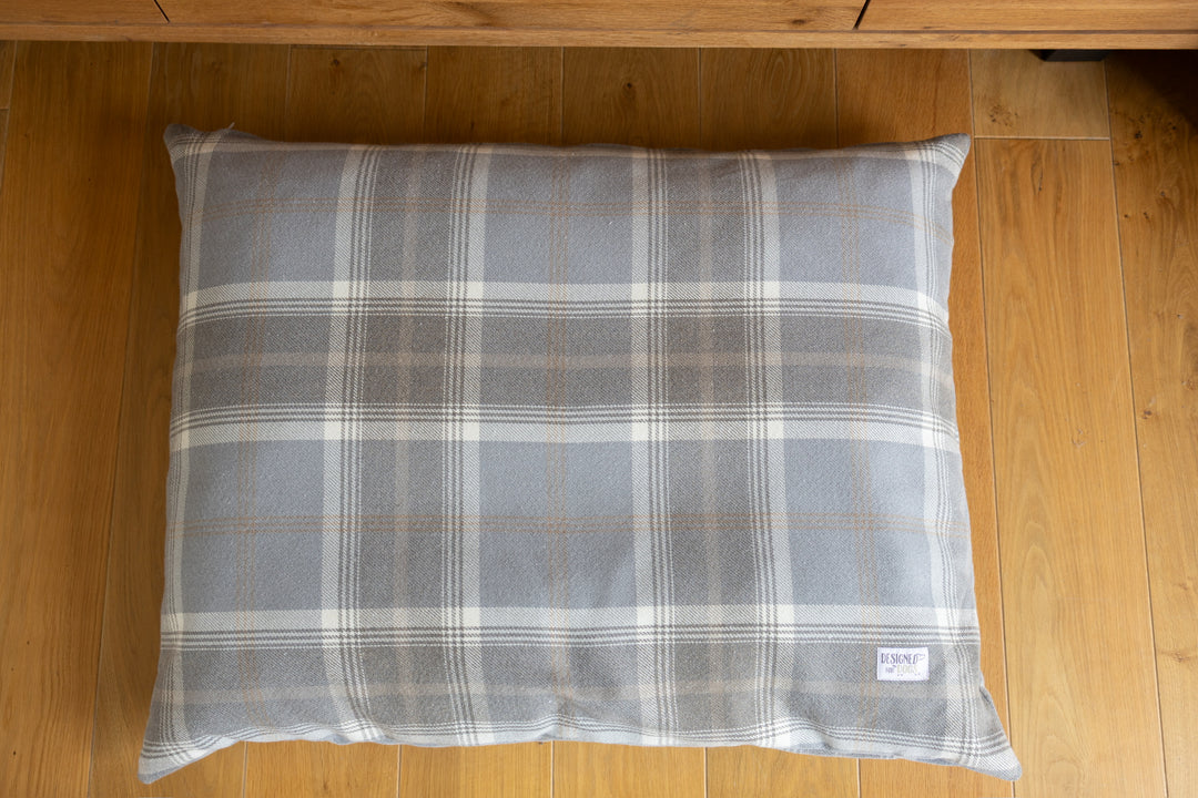 Tartan Pillow Dog Beds - Grey, Farmhouse & Hunter