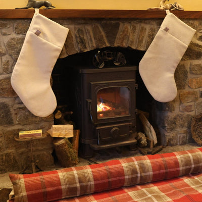 Simply Stylish Herringbone Tweed Christmas Stockings