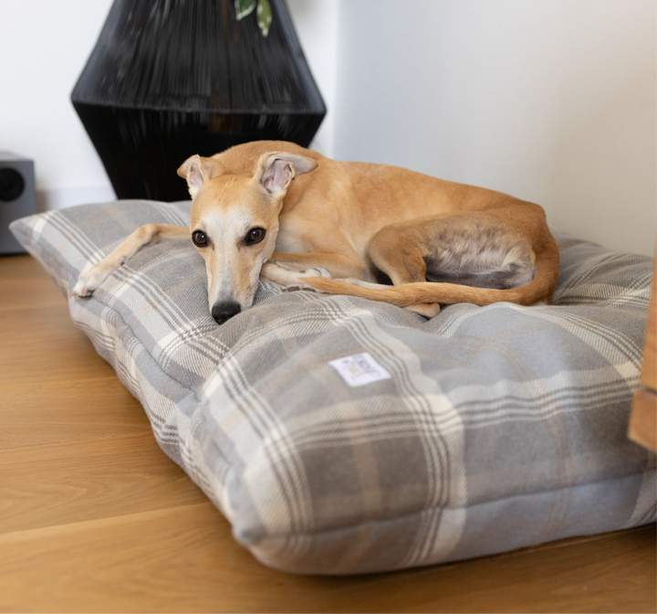 Tartan Pillow Dog Beds - Grey, Farmhouse & Hunter