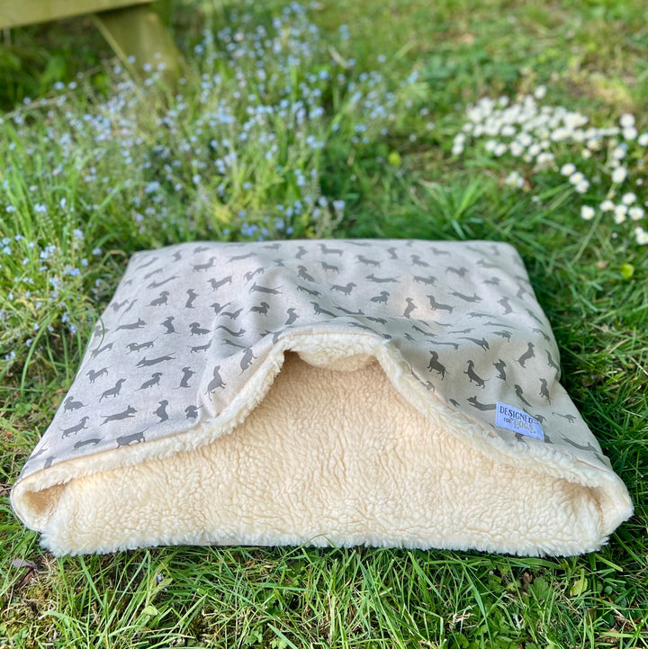 Dachshund Print Doggy Den Bed