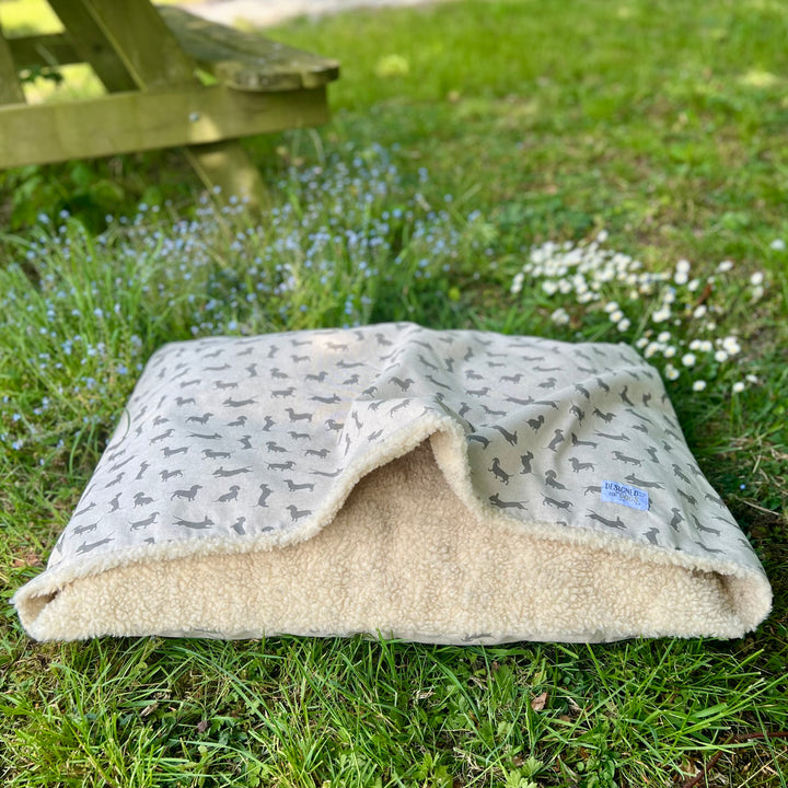 Dachshund Print Doggy Den Bed