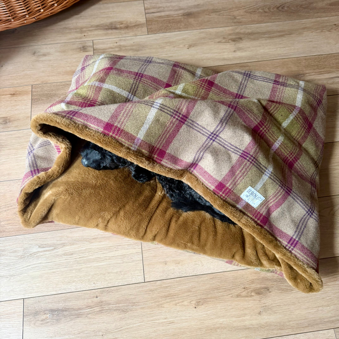 Heather Tartan Doggy Den Bed