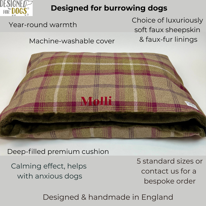 Heather Tartan Doggy Den Bed
