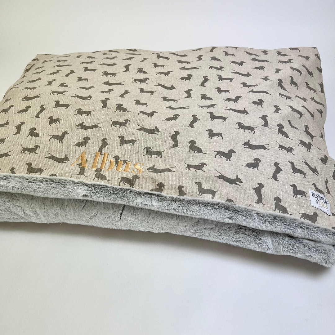 Dachshund Print Doggy Den Bed