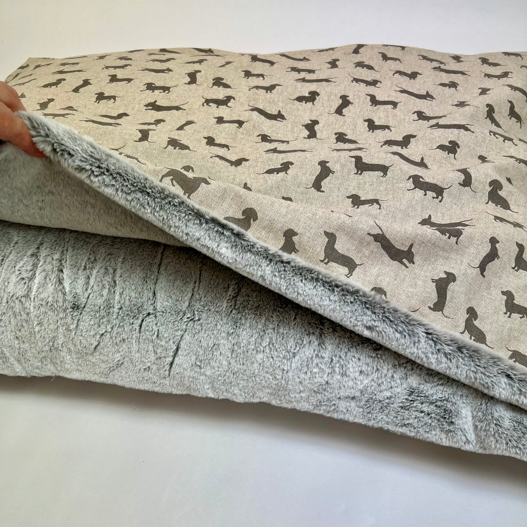Dachshund Print Doggy Den Bed