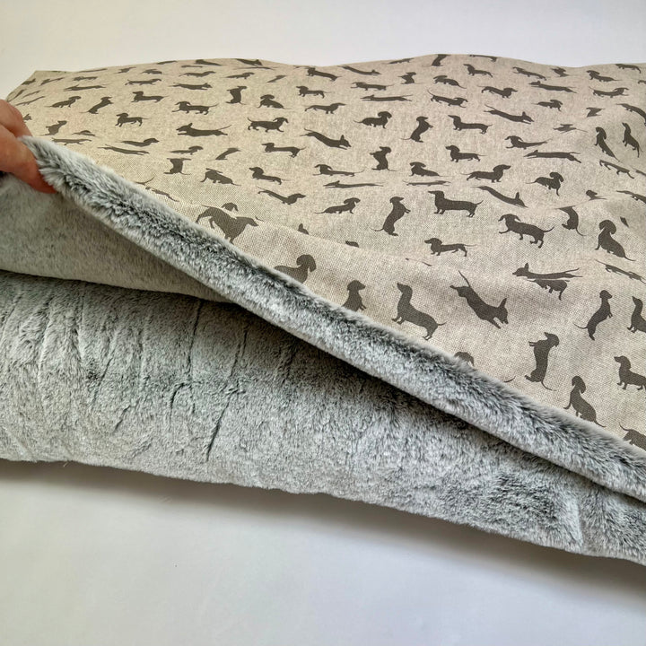 Dachshund Print Doggy Den Bed