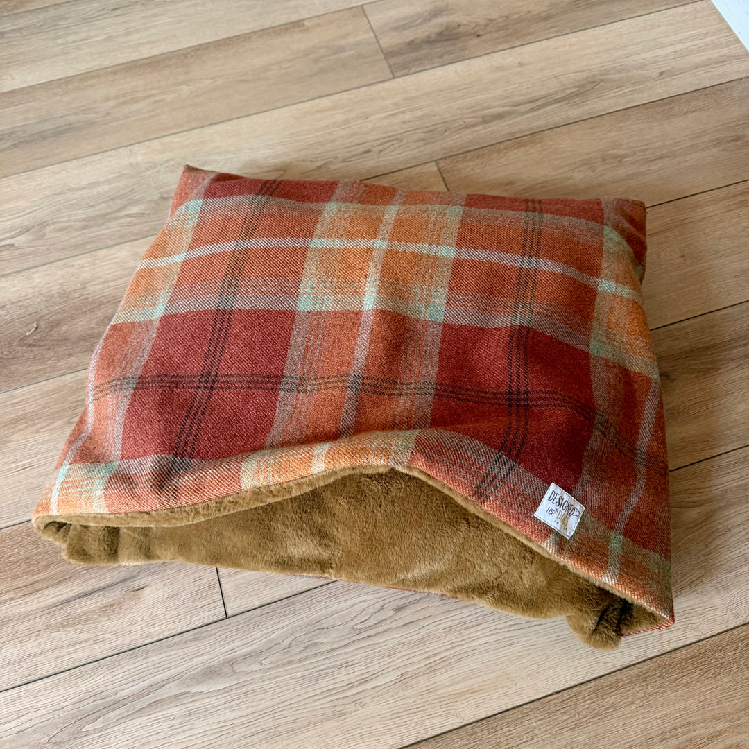 Warm Spice Tartan Doggy Den Bed