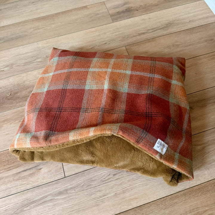 Warm Spice Tartan Doggy Den Bed