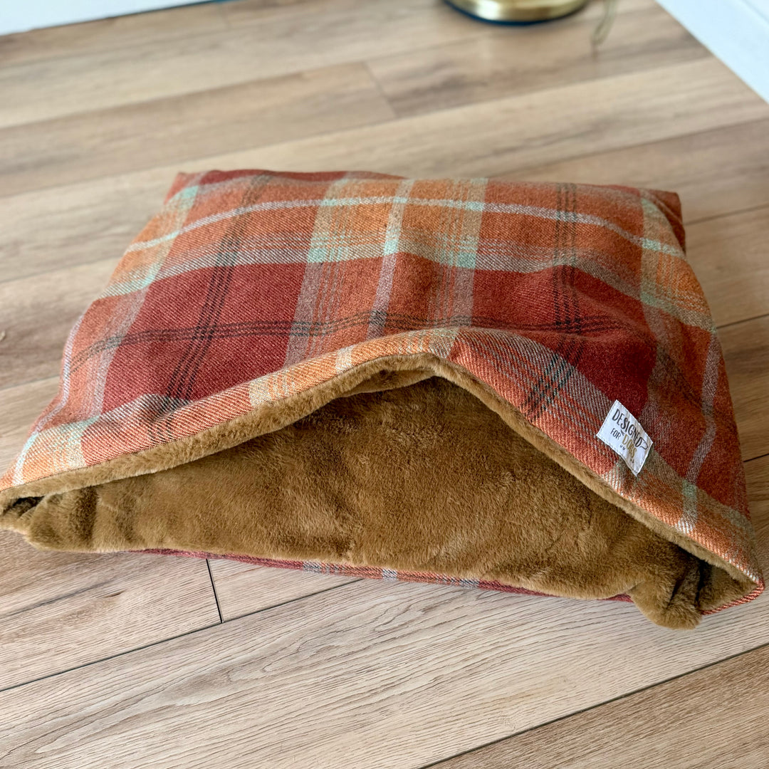 Warm Spice Tartan Doggy Den Bed