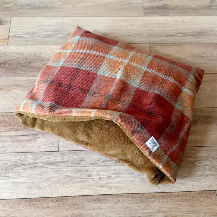 Warm Spice Tartan Doggy Den Bed
