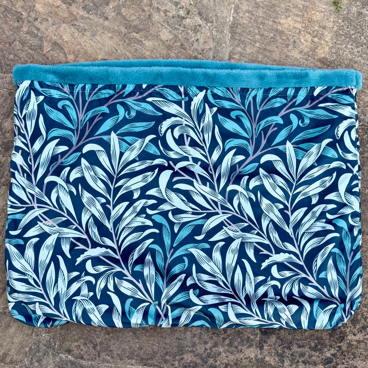 William Morris Teal Blue Willow Bough Velvet Snuggle Sacks