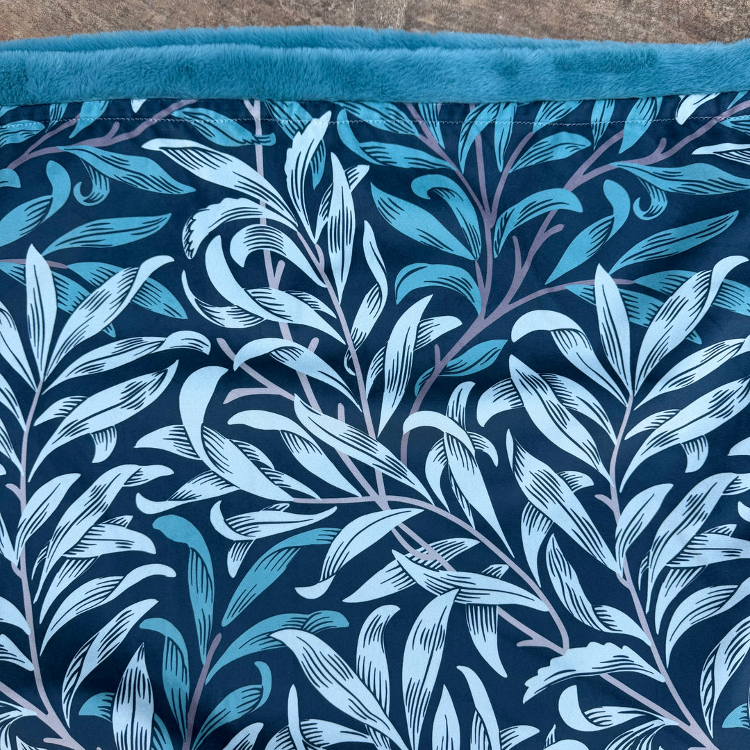 William Morris Teal Blue Willow Bough Velvet Snuggle Sacks
