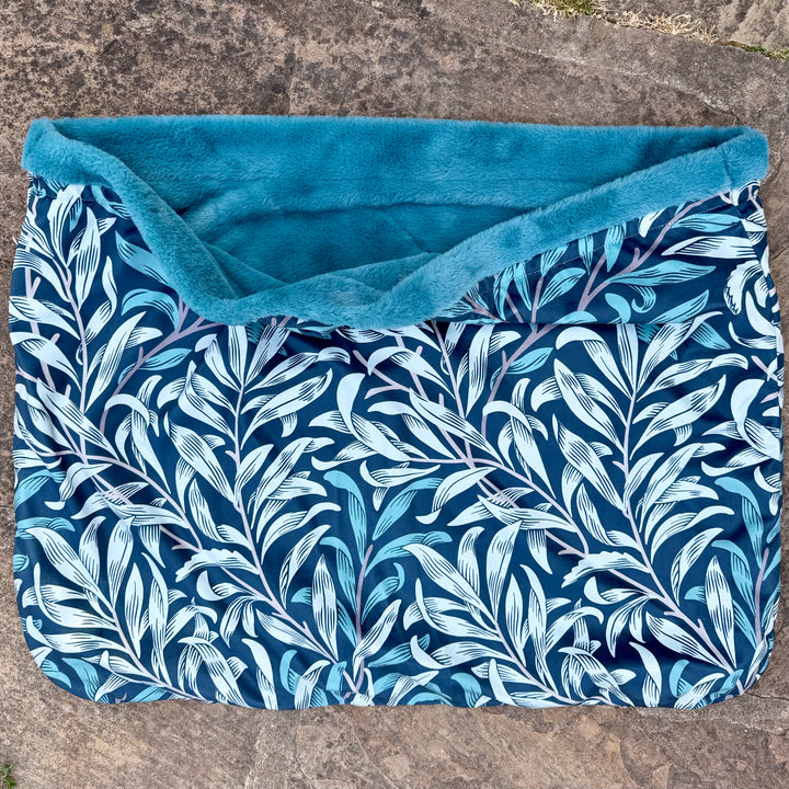 William Morris Teal Blue Willow Bough Velvet Snuggle Sacks