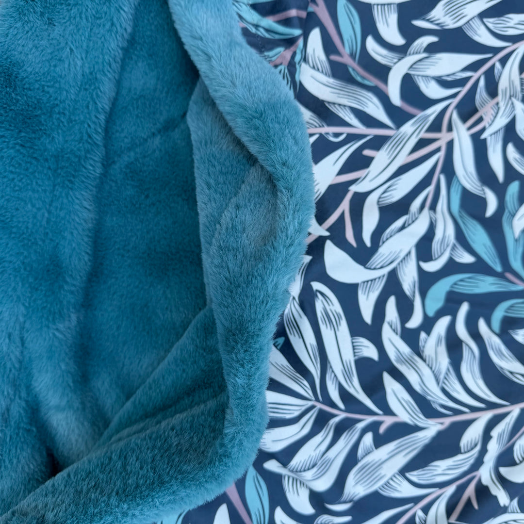 William Morris Teal Blue Willow Bough Velvet Snuggle Sacks