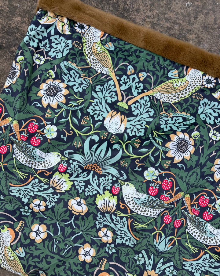 William Morris Ember Strawberry Thief Velvet Snuggle Sacks