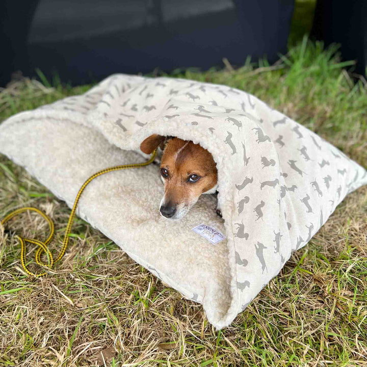 Dachshund Print Doggy Den Bed