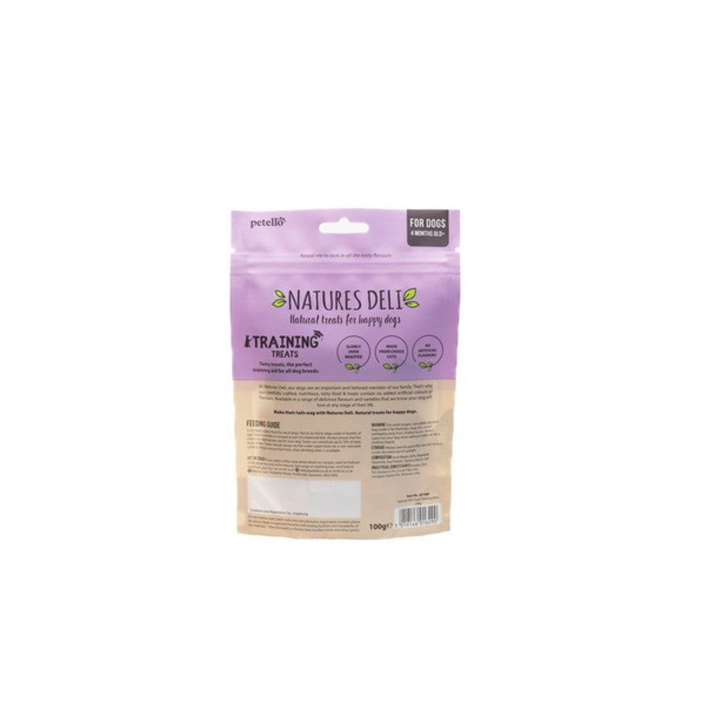 An image of the back of the pack of Natures Deli Training Bites
