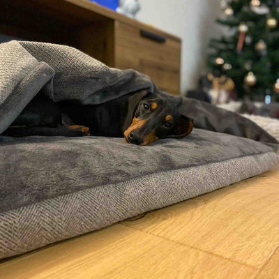 Pewter Tweed Doggy Den Bed