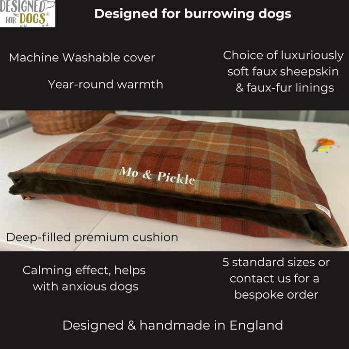 Warm Spice Tartan Doggy Den Bed