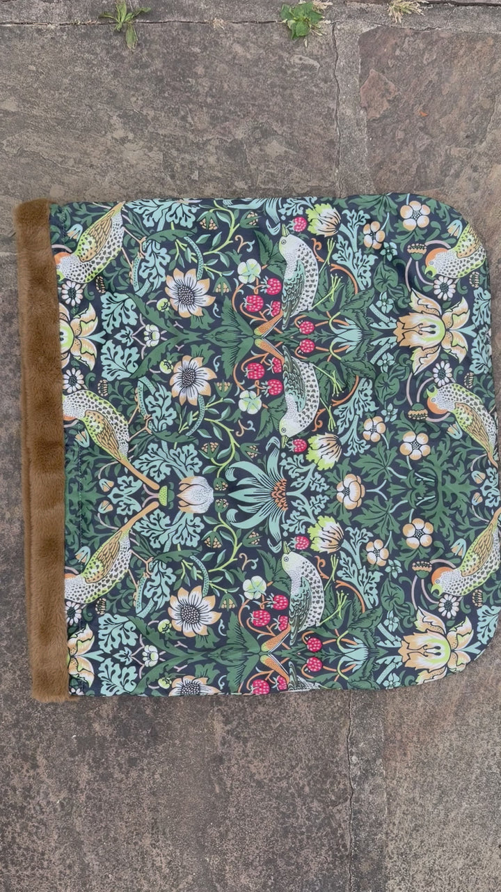 William Morris Ember Strawberry Thief Velvet Snuggle Sacks