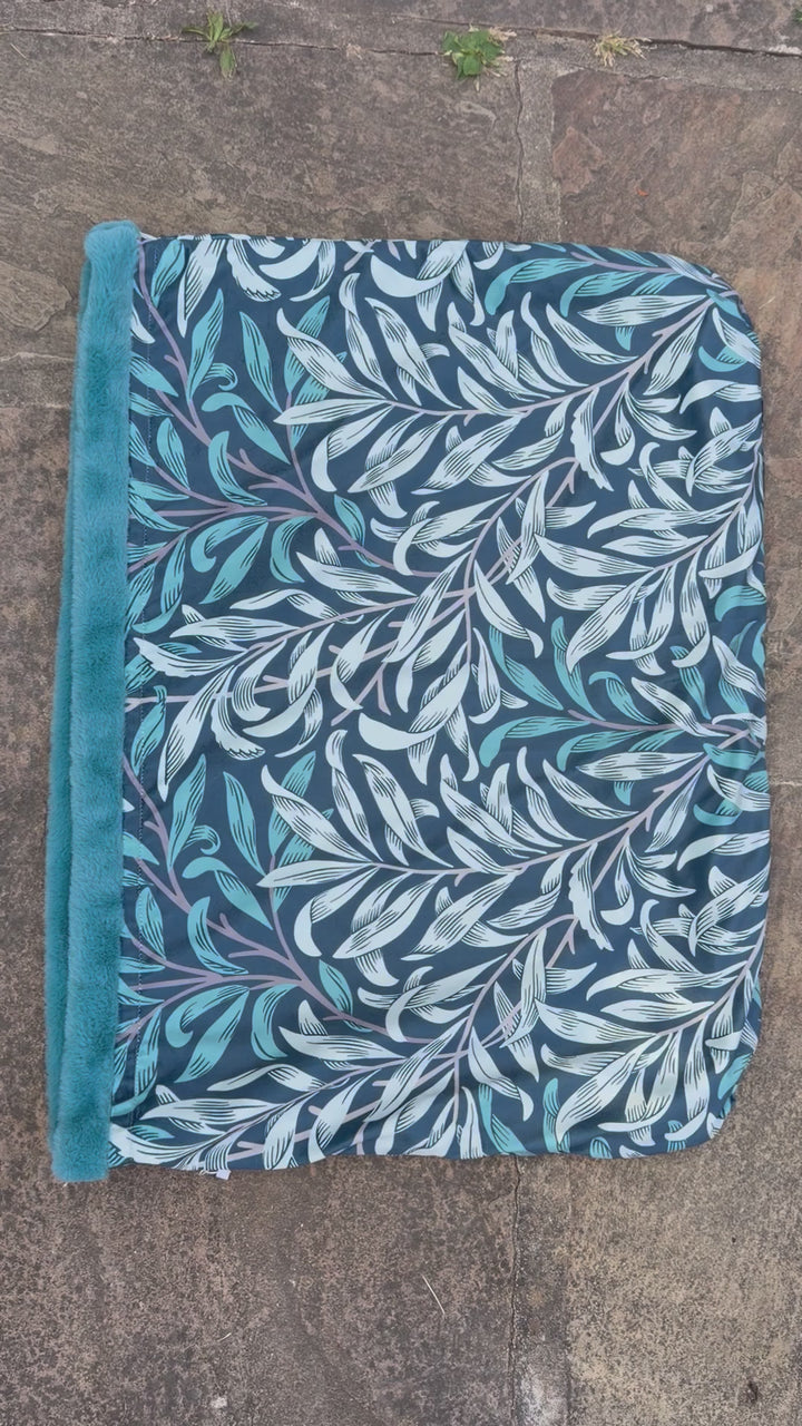 William Morris Teal Blue Willow Bough Velvet Snuggle Sacks