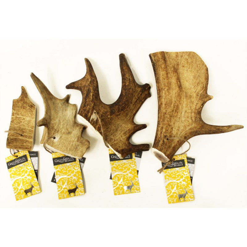 Fallow Antler Dog Chews, varying sizes of Green & Wild's antler chews