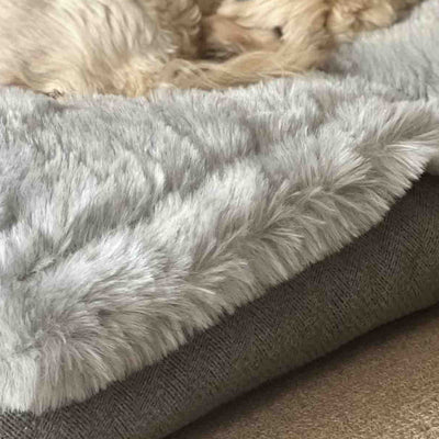 LUXE Herringbone Tweed Faux Fur Den Beds